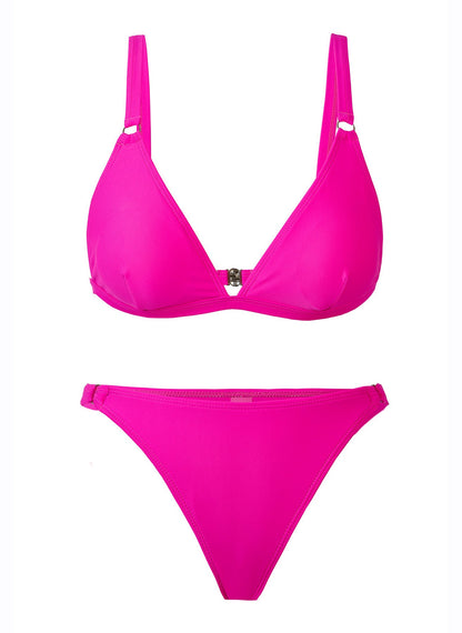 Two Piece Triangle Bikini Sets Sexy Push-up V Neck Bikini With Adjustable Spaghetti Shoulder Straps