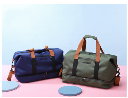 Travel Duffel Bag Oxford Tote Bag Sport Gym Bag Swimming Bag with Shoe Pouch&Wet Pocket