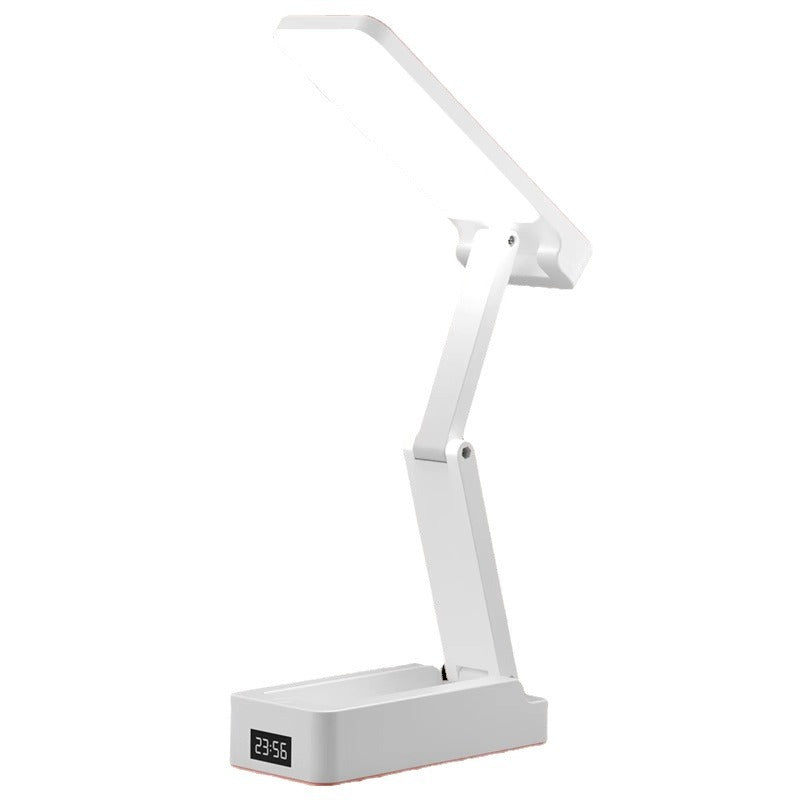 Eye Caring Dimmable Desk Lamp Time Display Foldable Night Light For Home Office With Power Bank