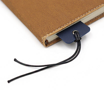 PU Leather Bookmark Classic Stitched Bookmark Page Markers Reading Gifts W/ Wax Rope