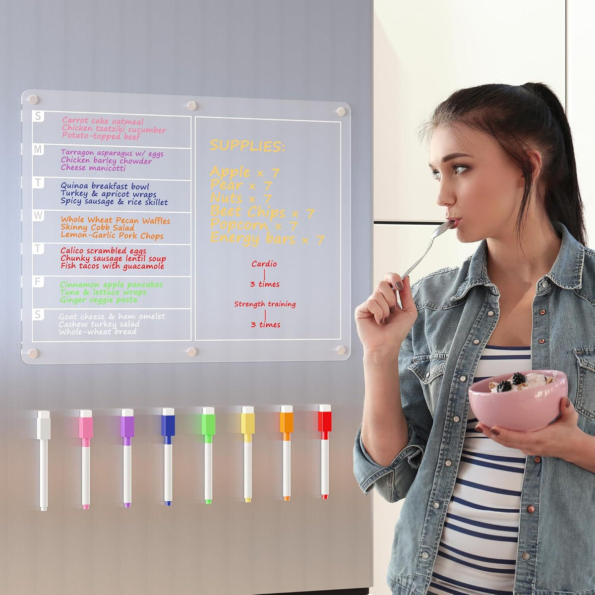 Magnetic Calendar Easy to Clean Strong Magnetic Hold Includes Markers & Eraser