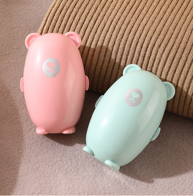 Mini Travel Size Bear Shaped Portable Lint Roller Washable Sticky Roller for Clothes Pet Hair