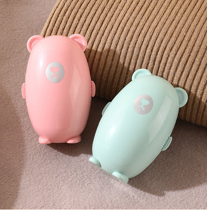 Mini Travel Size Bear Shaped Portable Lint Roller Washable Sticky Roller for Clothes Pet Hair