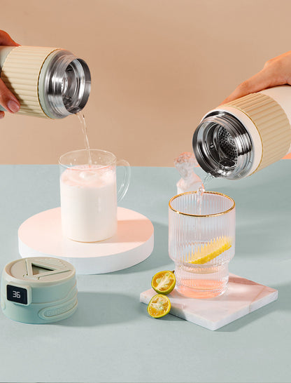 16Oz/480ml Smart LED Water Bottle Vacuum Insulated Bottle Thermal Cup W/ Digital Temperature Display