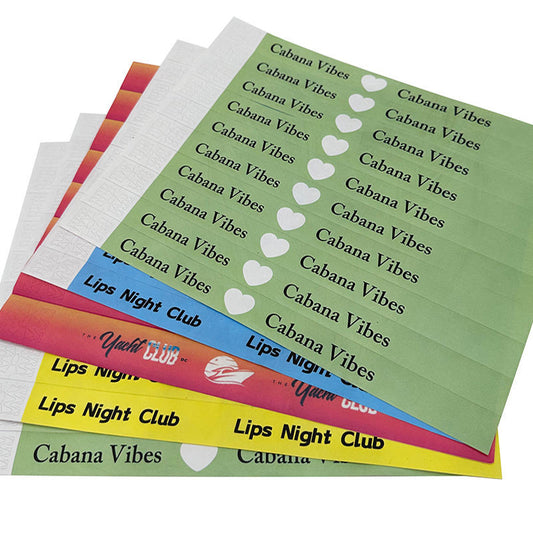 Entry Pass Wristband Synthetic Paper Band Water Resistant Tear Resistant 1" Wristbands