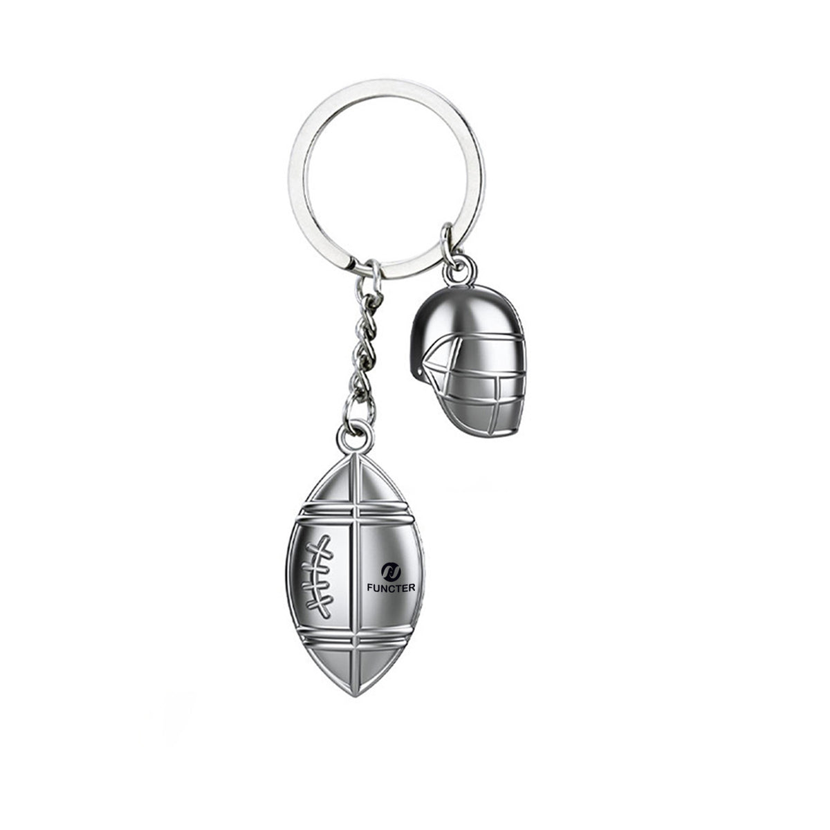 Metal Rugby With Engraved Key Chain