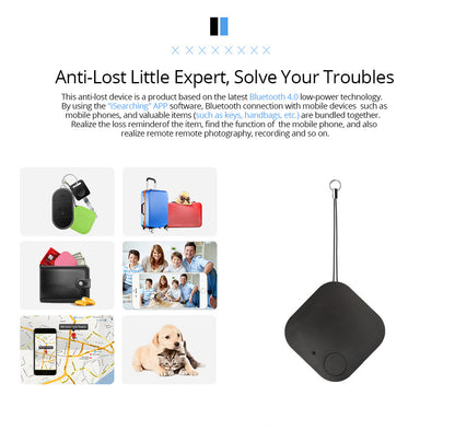 Square-Shaped Wireless Smart Tracker Anti-Lost Device Keychain Key Finder
