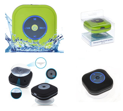 Water-resistance Square Shape Wireless Speaker w/Suction Cup