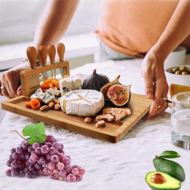 Bamboo Cheese Board Set