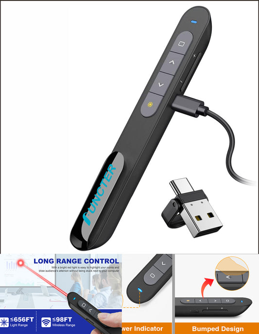 Red Lights Wireless Rechargeable Presenters W/A Clip