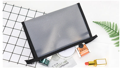 Waterproof Translucent Toiletry Pouch Bag Zipper Mesh Makeup Bag(Large)