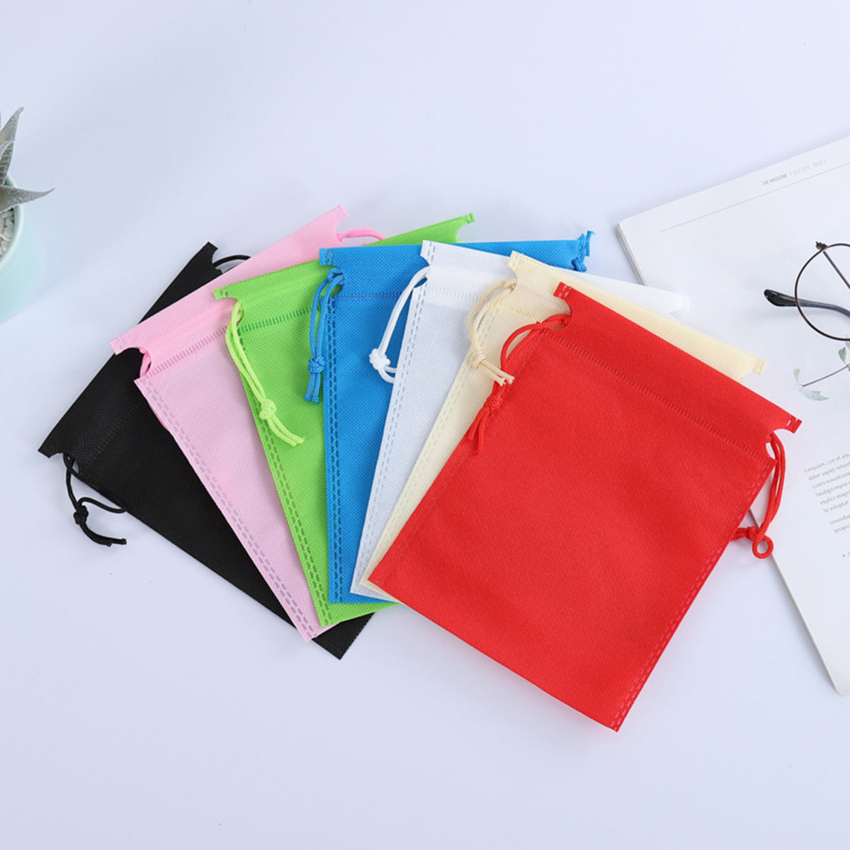 7.88" x 11.03" Non-Woven Drawstring Travel Bag Storage Bags