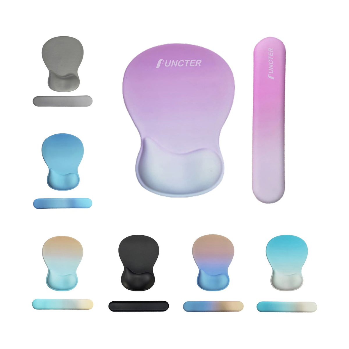 Gradient Silicone Typing Keyboard Hand Rest Pads Set