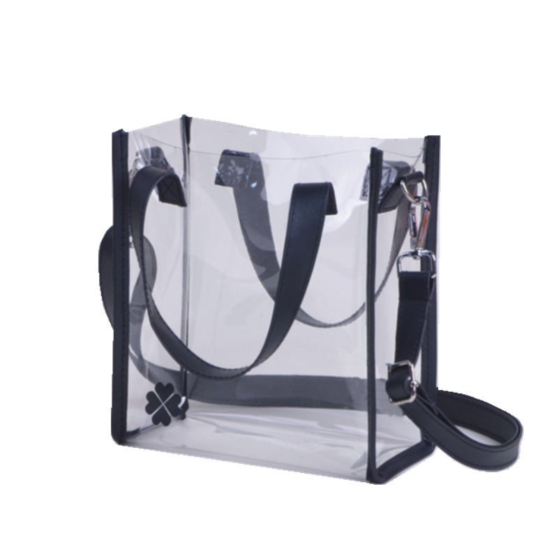 Stadium Approved Bag PVC Transparent Shoulder Bag Clear Bag Crossbody Bag W/ Separate Drawstring Bag