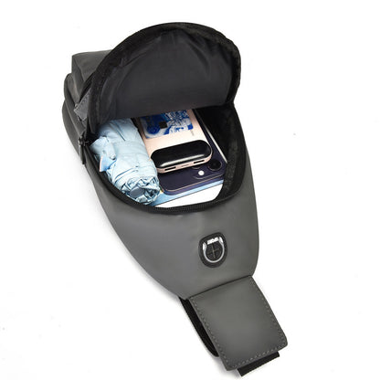 Daily Crossbody Bags Sling Backpack Oxford Chest Bag With Earphone Hole