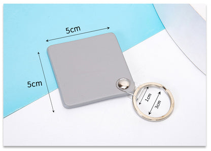 Square PU Leather Keychain for Car Home Key Ring Strap Holder Lanyard Universal Key Fob Keychain