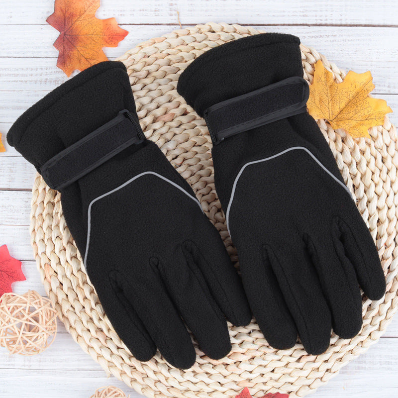 Polar Fleece Knit Touch Screen Glove W/ Reflective