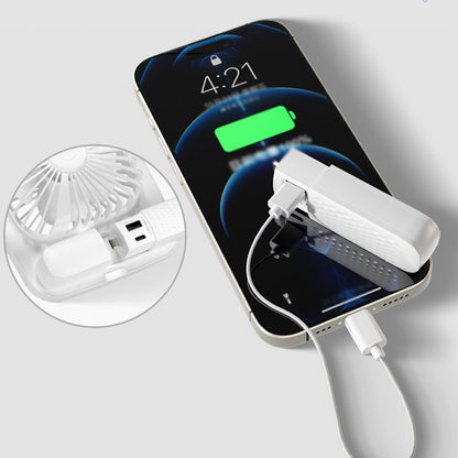 1200mAh Power Bank Desk Fan USB Rechargeable Fan Hook Hanging Fan