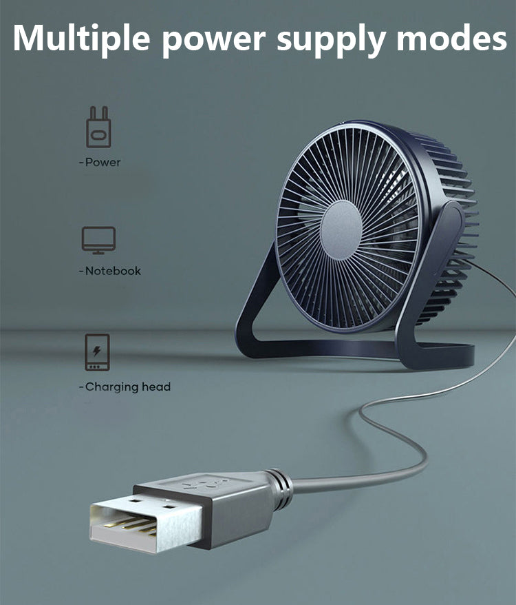 5" Plug-in Desk Fan USB Fan Speed Adjustable Fan(Size S)