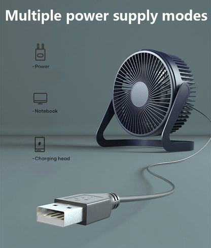 5" Plug-in Desk Fan USB Fan Speed Adjustable Fan(Size S)