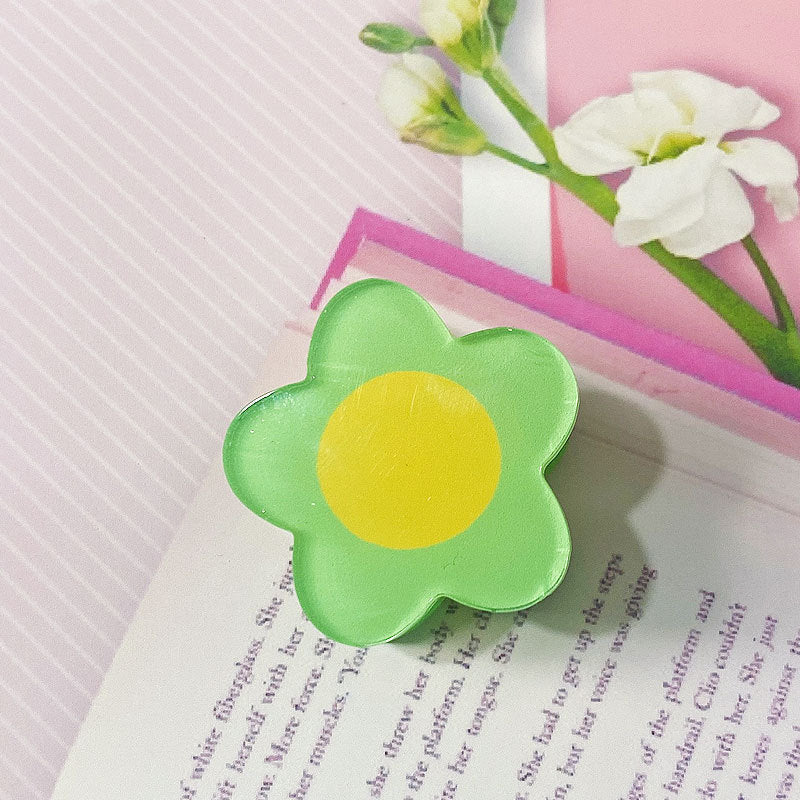 Flower Shaped Acrylic Paper Album Memo Clip Bag Binder Sealing Clip Food Bag Clamp-Two Sides Imprint