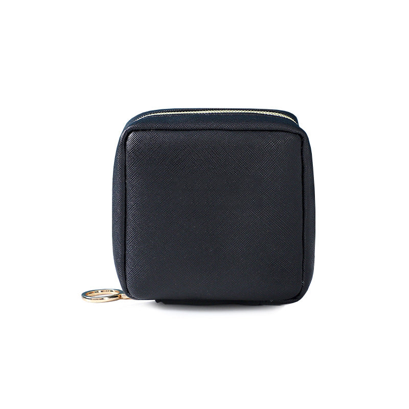 PU Leather Zipper Makeup Bag Handle Bag Lipstick Storage Pouch