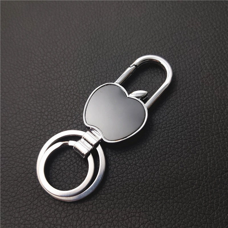 Auto Keychain Rotating Apple Shape Key Ring With Hook