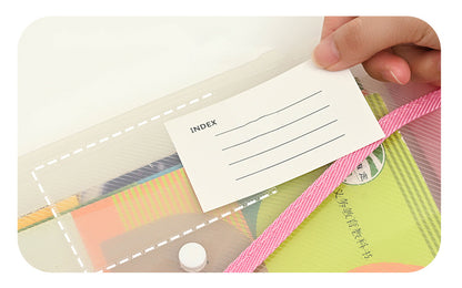Colorful A4 Document Folder Plastic Envelope File Envelope W/ Snap Button Closure & Label Slot