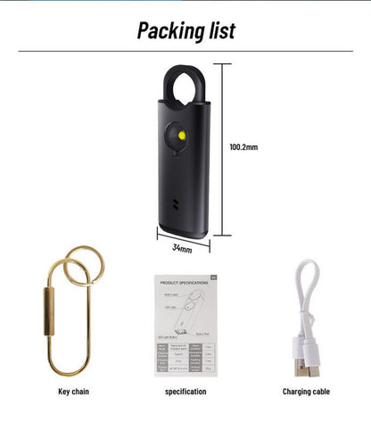 Rechargeable Personal Safety Alarm Self-defense Keychain