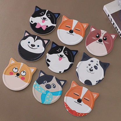 Cute Dog Shape Absorbent Ceramic Stone Cup Coaster