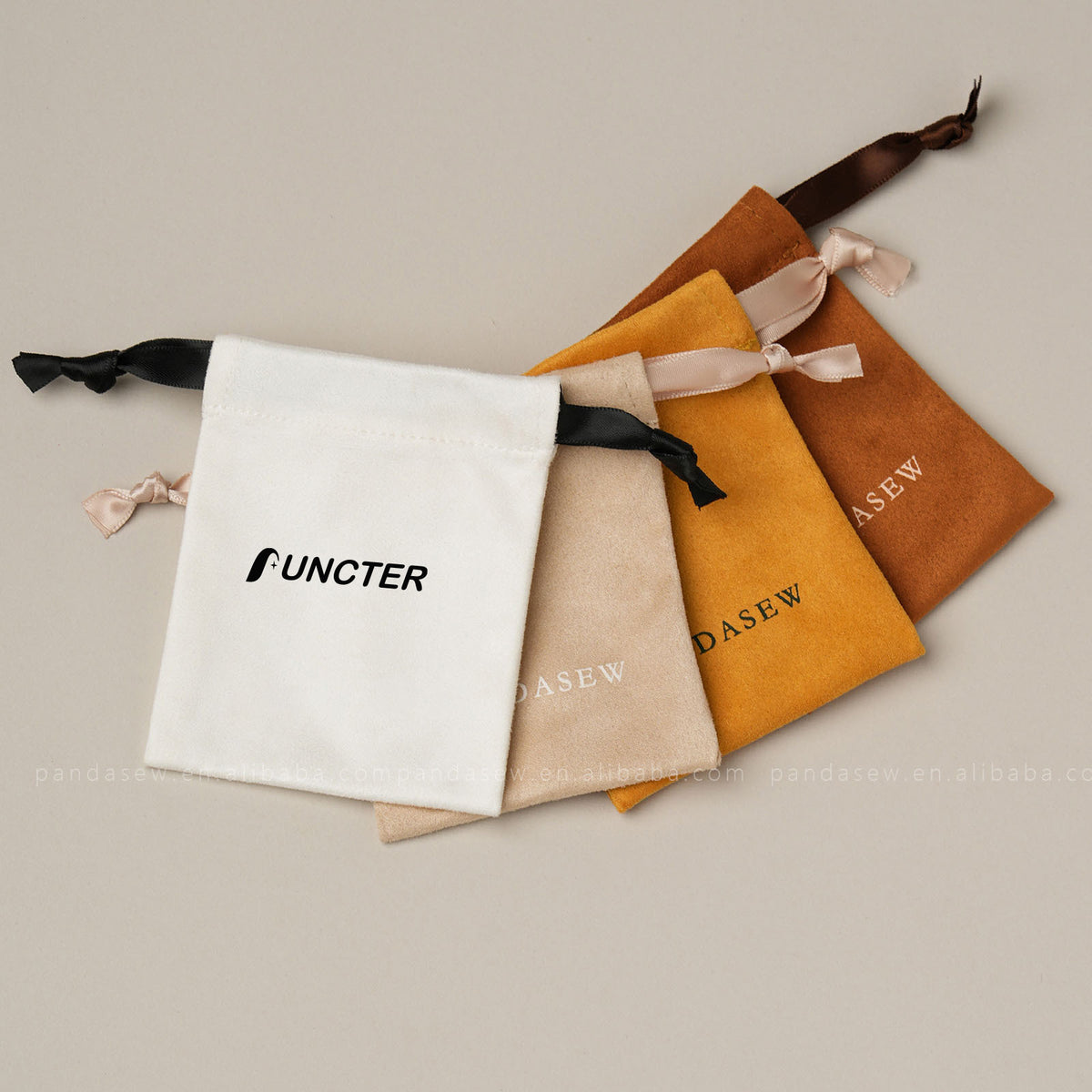Micro Suede Double Drawstring Pouch, Gift Dust Bag 3.9*3.2"