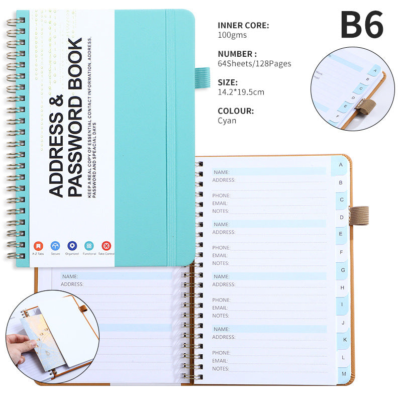 B6 Journal Double Spiral Notebook W/ Pen Loop