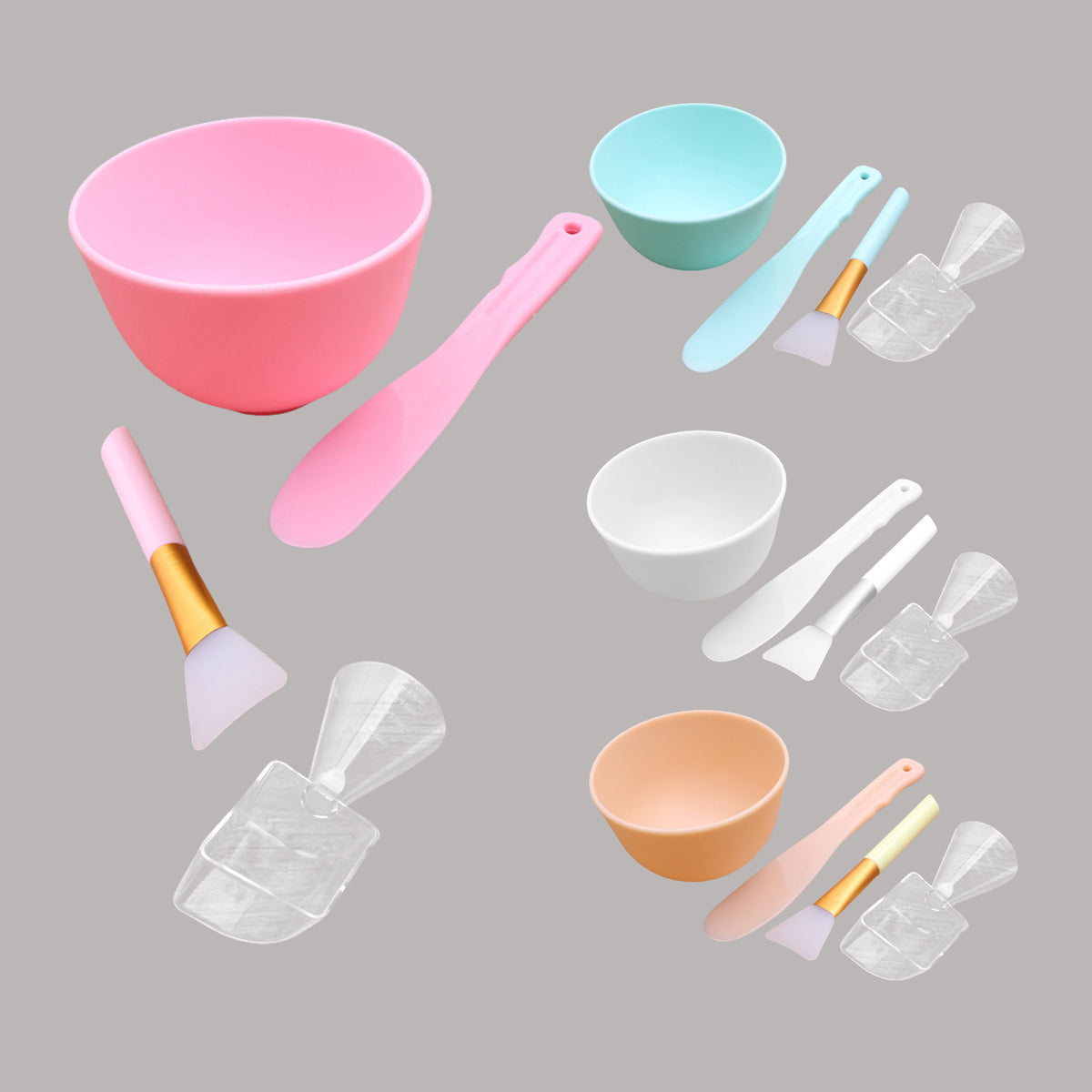 Collapsible Silicone Mask Bowl Mixing Set (4-Piece)