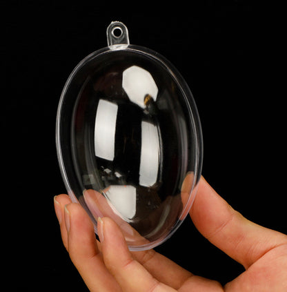 3.15" Egg Shaped Acrylic Fillable Ornaments DIY Christmas Ball