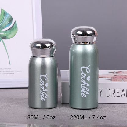 7.4oz/220ML 304 Stainless Steel Mini Insulated Water Bottle With Screw-on Lid Portable Vaccum Mug