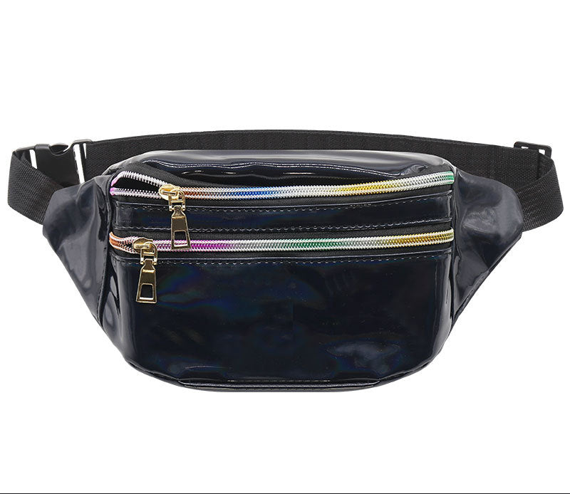 Waterproof Holographic Fanny Pack Shiny Waist Pack Luminous Waist Bag