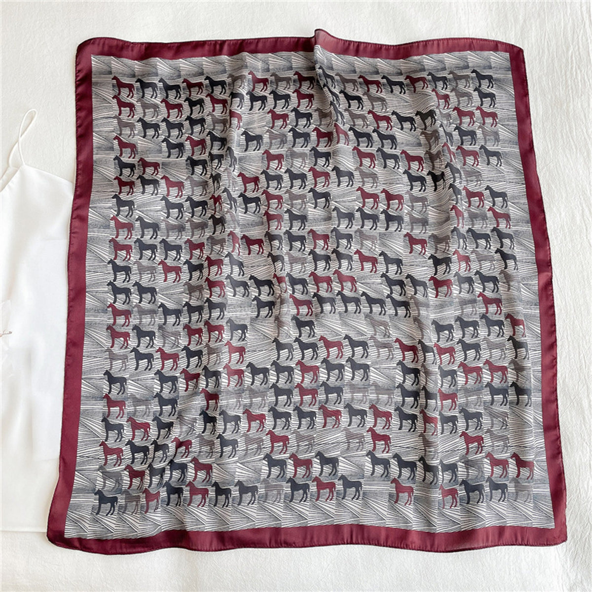 Custom 25.6" x 25.6" Silk Feeling Head Scarf Women's Fashion Square Neck