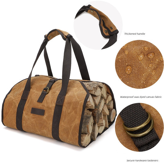 Firewood Log Carrier Tote Bag For Outdoor Camping