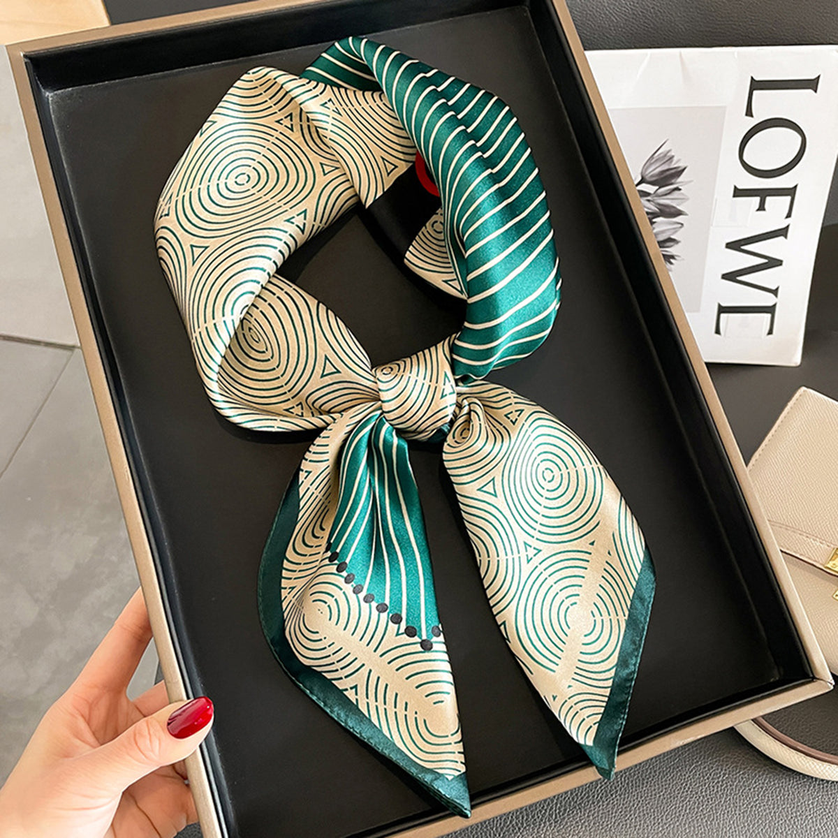 Custom 25.6" x 25.6" 100% Mulberry Silk Neck Scarf Silk Satin Headwear
