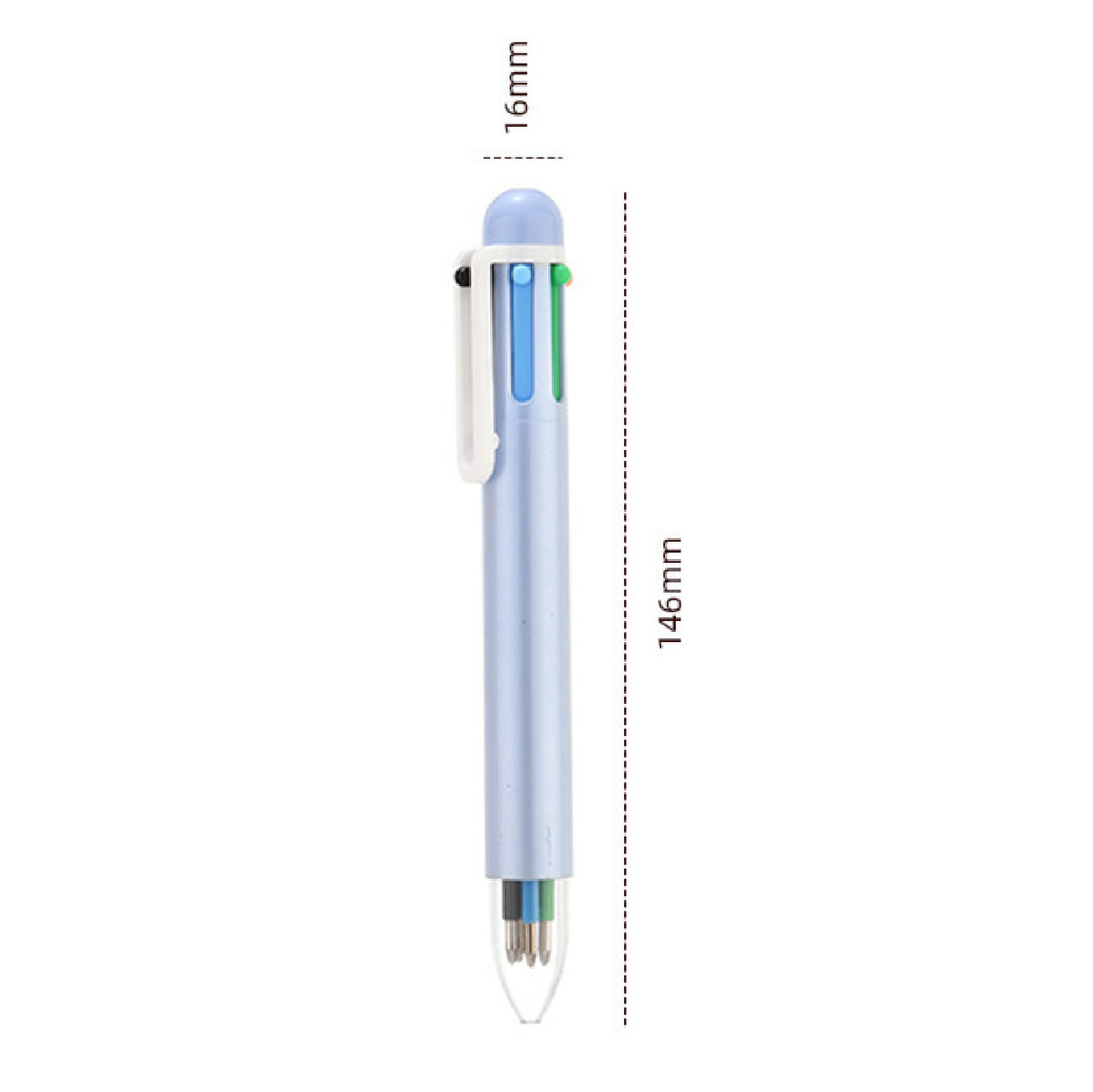 Glossy Pen Barrel 6-Color Pen Original Retractable Click Ballpoint Pen