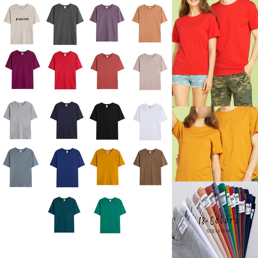 7.05 oz Unisex Cotton Crew Neck T Shirt Short Sleeve Tees