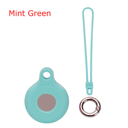 Circular Silicone KeyTag Tracker Case Access Card Sleeve Anti-Lost Protector Holder W/Silicone Strap