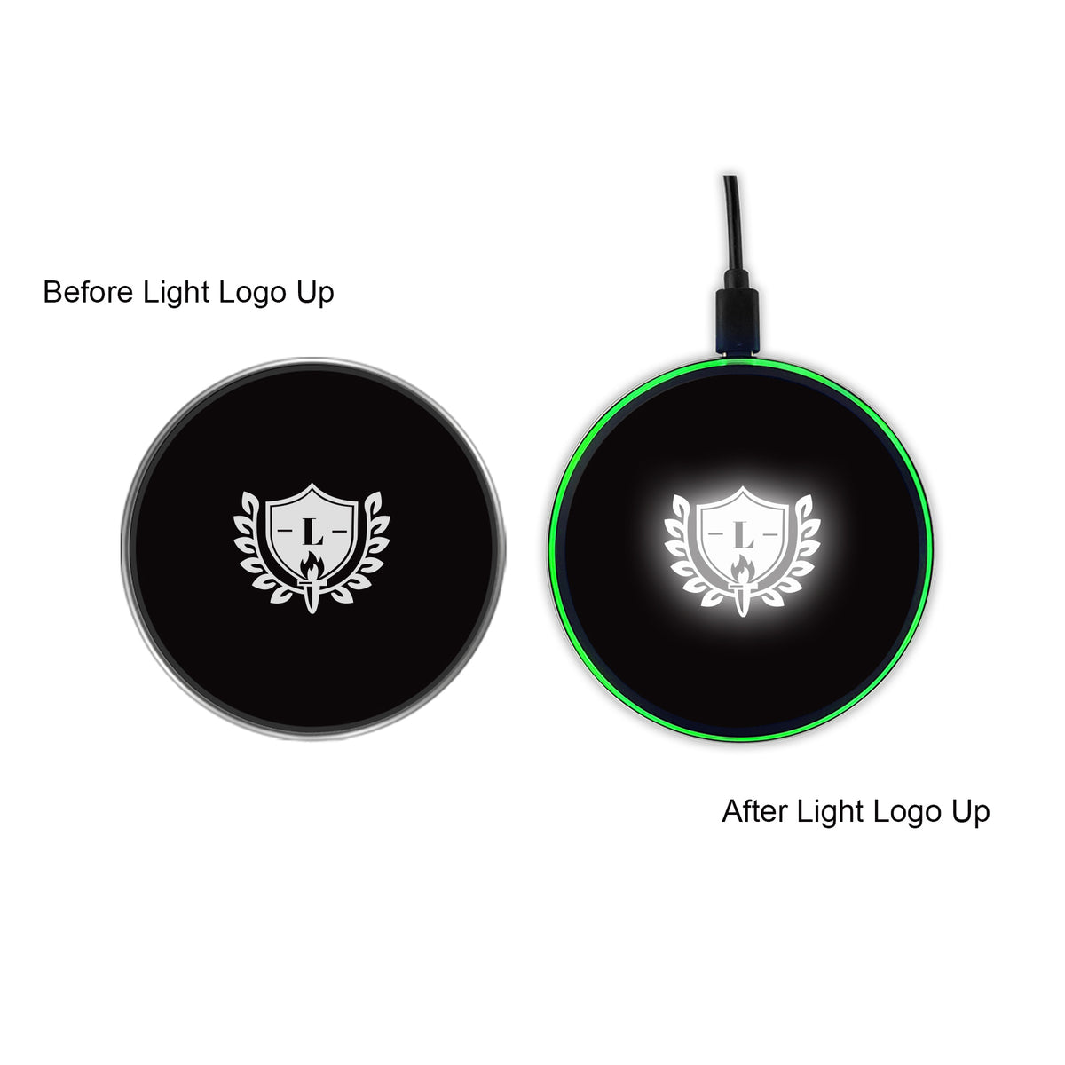 Flashing LED Light Up Wireless Charger (White Light)