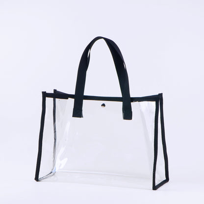 PVC Transparent Waterproof Tote Clear Shoulder Bag Outdoors Beach Bag Stadium Approved Bag(Size S)