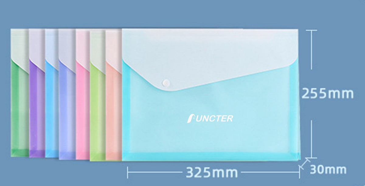 3-Layer Waterproof A4 Transparent Snap Button File Bag