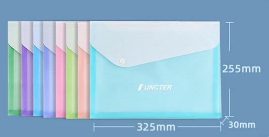 3-Layer Waterproof A4 Transparent Snap Button File Bag