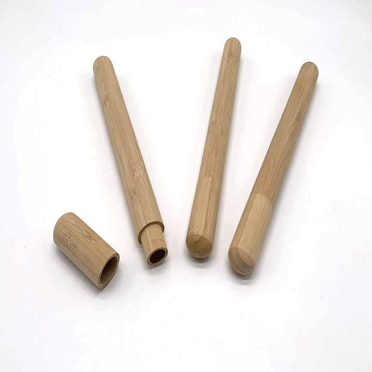 Clear Glass Straw W/Custom Bamboo Tube