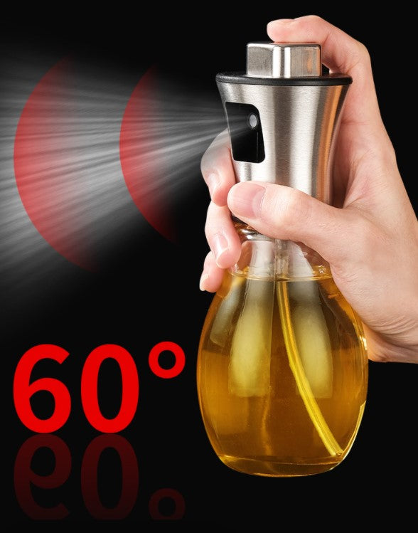 6.7oz Stainless Steel Press Type Oil Bottle