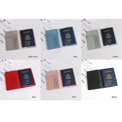 PU Passport Holder W/Card Slots Passport Cover for Business Trip Travel Wallet