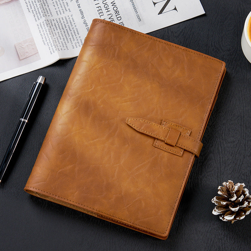 A5 Soft Leather Binder Notebook W/ Pen Holder
